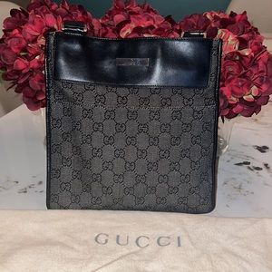 🔥🔥HOST PICK🔥🔥 GUCCI Vintage Monogram Black/Charcoal Denim Crossbody Bag
